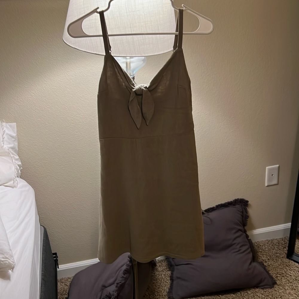 Light Green tight dress bow in front